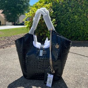 Brahmin Crocodile Embossed Tote Bag and Wallet